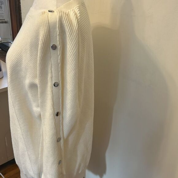 INC International Concepts washed white long sleeve tunic sweater Size L New - Picture 5 of 11